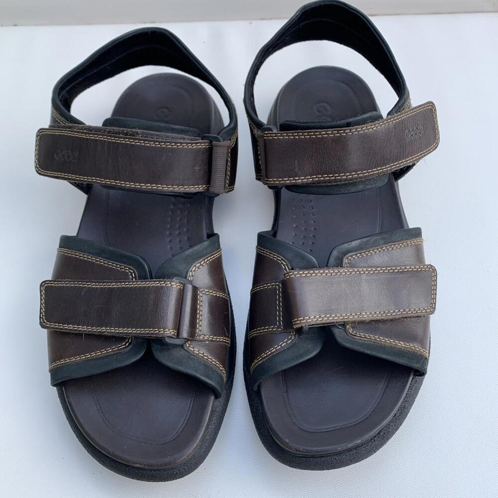 Ecco Sandals Genuine Leather Flats Women Sz 43 Or 11.5 -12